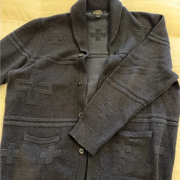 Pendleton Navy Men's Cardigan Sweater - Picture 1 of 4